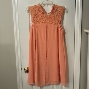 Altar’d State Coral Lace High Neck Dress